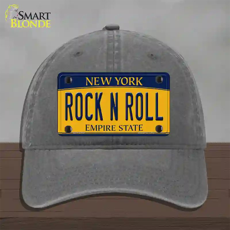 Rock N Roll New York Novelty License Plate Hat Unconstructed Cotton / Charcoal