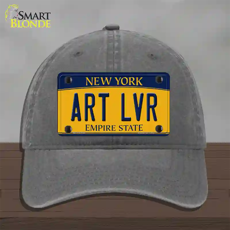 Art Lvr New York Novelty License Plate Hat Unconstructed Cotton / Charcoal