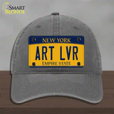 Art Lvr New York Novelty License Plate Hat Unconstructed Cotton / Charcoal