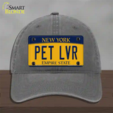 Pet Lvr New York Novelty License Plate Hat Unconstructed Cotton / Charcoal