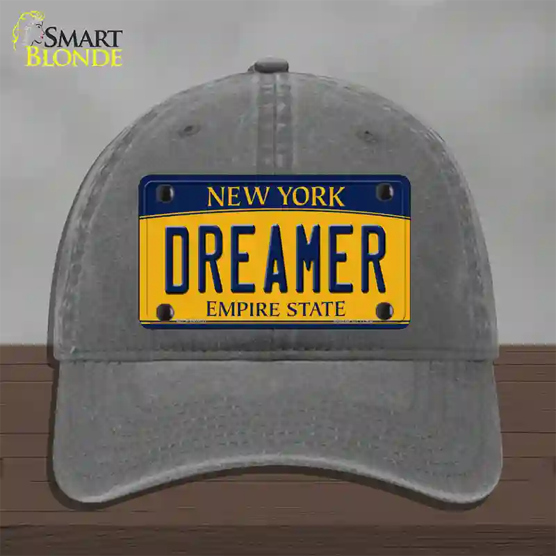 Dreamer New York Novelty License Plate Hat Unconstructed Cotton / Charcoal