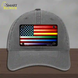 American Flag Rainbow Novelty License Plate Hat Unconstructed Cotton / Charcoal