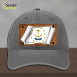 Rhode Island Flag Scroll Novelty License Plate Hat Unconstructed Cotton / Charcoal