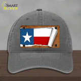 Texas Flag Scroll Novelty License Plate Hat Unconstructed Cotton / Charcoal