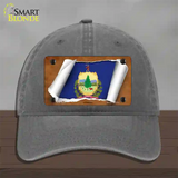 Vermont Flag Scroll Novelty License Plate Hat Unconstructed Cotton / Charcoal