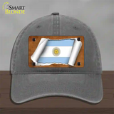 Argentina Flag Scroll Novelty License Plate Hat Unconstructed Cotton / Charcoal