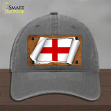 England Flag Scroll Novelty License Plate Hat Unconstructed Cotton / Charcoal