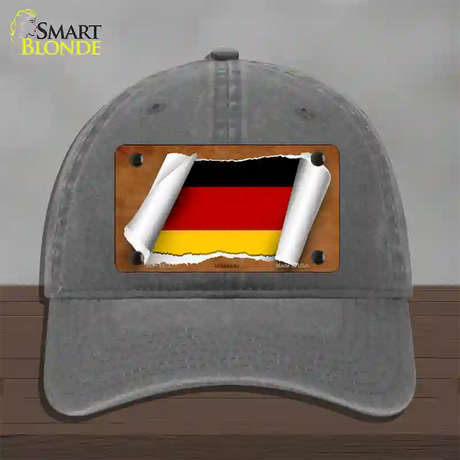 Germany Flag Scroll Novelty License Plate Hat Unconstructed Cotton / Charcoal