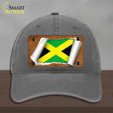 Jamaica Flag Scroll Novelty License Plate Hat Unconstructed Cotton / Charcoal