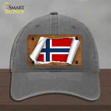 Norway Flag Scroll Novelty License Plate Hat Unconstructed Cotton / Charcoal