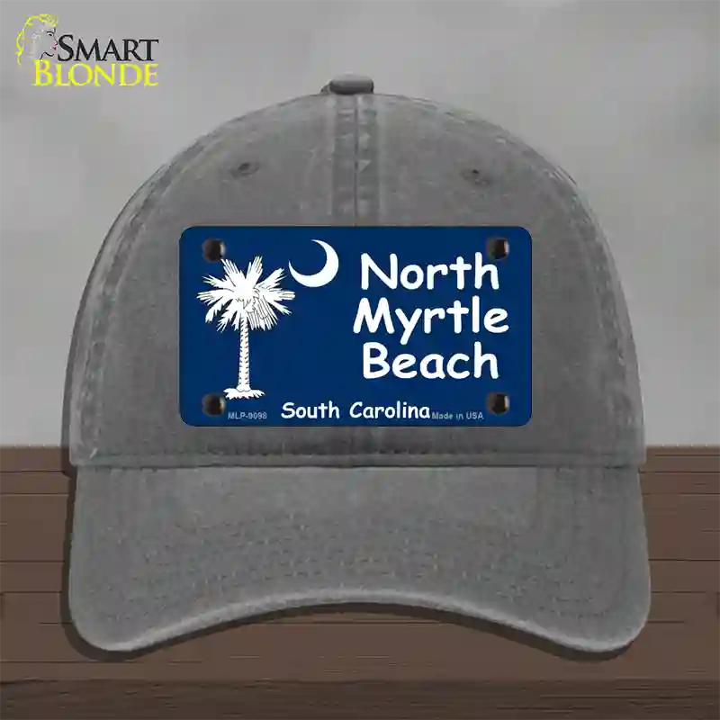 North Myrtle Beach Flag Novelty License Plate Hat Unconstructed Cotton / Charcoal