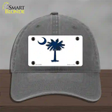 South Carolina White State Flag Novelty License Plate Hat Unconstructed Cotton / Charcoal