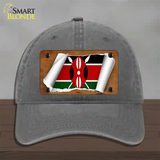 Kenya Flag Scroll Novelty License Plate Hat Unconstructed Cotton / Charcoal