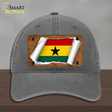 Ghana Flag Scroll Novelty License Plate Hat Unconstructed Cotton / Charcoal