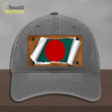 Bangladesh Flag Scroll Novelty License Plate Hat Unconstructed Cotton / Charcoal