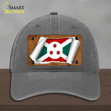 Burundi Flag Scroll Novelty License Plate Hat Unconstructed Cotton / Charcoal