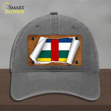 Central African Republic Flag Scroll Novelty License Plate Hat Unconstructed Cotton / Charcoal