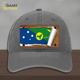 Christmas Islands Flag Scroll Novelty License Plate Hat Unconstructed Cotton / Charcoal