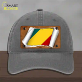 Congo Flag Scroll Novelty License Plate Hat Unconstructed Cotton / Charcoal