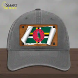 Dominica Flag Scroll Novelty License Plate Hat Unconstructed Cotton / Charcoal