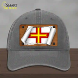 Guernsey Flag Scroll Novelty License Plate Hat Unconstructed Cotton / Charcoal