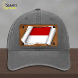 Indonesia Flag Scroll Novelty License Plate Hat Unconstructed Cotton / Charcoal