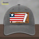 Liberia Flag Scroll Novelty License Plate Hat Unconstructed Cotton / Charcoal