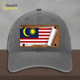 Malaysia Flag Scroll Novelty License Plate Hat Unconstructed Cotton / Charcoal