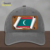 Maldives Flag Scroll Novelty License Plate Hat Unconstructed Cotton / Charcoal