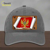 Montenegro Flag Scroll Novelty License Plate Hat Unconstructed Cotton / Charcoal