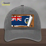 Montserrat Flag Scroll Novelty License Plate Hat Unconstructed Cotton / Charcoal