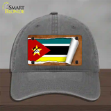 Mozambique Flag Scroll Novelty License Plate Hat Unconstructed Cotton / Charcoal