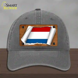 Netherlands Flag Scroll Novelty License Plate Hat Unconstructed Cotton / Charcoal