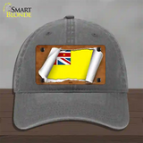 Nive Flag Scroll Novelty License Plate Hat Unconstructed Cotton / Charcoal