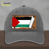 Palestine Flag Scroll Novelty License Plate Hat Unconstructed Cotton / Charcoal