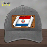 Paraguay-OBV Flag Scroll Novelty License Plate Hat Unconstructed Cotton / Charcoal