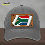 South Africa Flag Scroll Novelty License Plate Hat Unconstructed Cotton / Charcoal