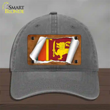 Sri Lanka Flag Scroll Novelty License Plate Hat Unconstructed Cotton / Charcoal