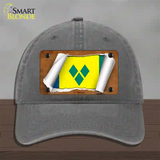 St Vincent Flag Scroll Novelty License Plate Hat Unconstructed Cotton / Charcoal