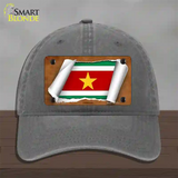 Suriname Flag Scroll Novelty License Plate Hat Unconstructed Cotton / Charcoal