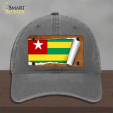 Togo Flag Scroll Novelty License Plate Hat Unconstructed Cotton / Charcoal