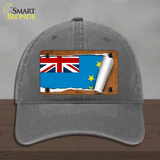 Tuvalu Flag Scroll Novelty License Plate Hat Unconstructed Cotton / Charcoal