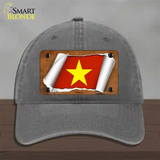 Vietnam Flag Scroll Novelty License Plate Hat Unconstructed Cotton / Charcoal