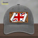 Britain Flag Scroll Novelty License Plate Hat Unconstructed Cotton / Charcoal