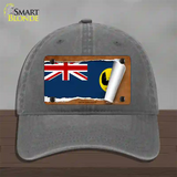 South Australia Flag Scroll Novelty License Plate Hat Unconstructed Cotton / Charcoal