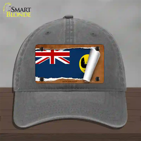 South Australia Flag Scroll Novelty License Plate Hat Unconstructed Cotton / Charcoal