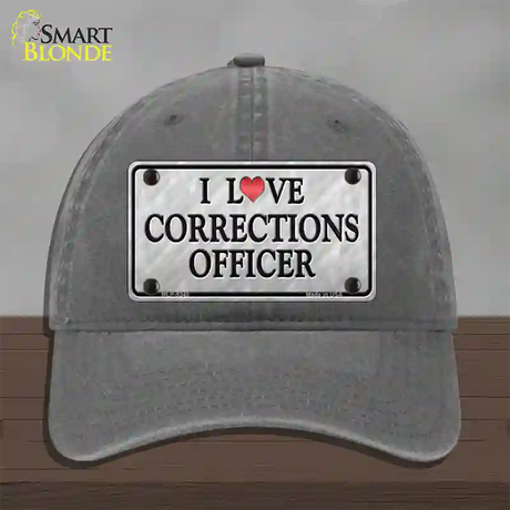 I Love Corrections Officer Novelty License Plate Hat Unconstructed Cotton / Charcoal