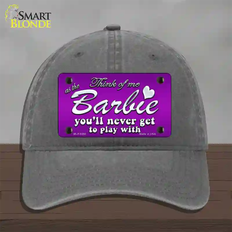 Barbie Never Play Novelty License Plate Hat Unconstructed Cotton / Charcoal