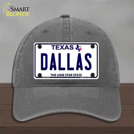 Dallas Texas Novelty License Plate Hat Unconstructed Cotton / Charcoal