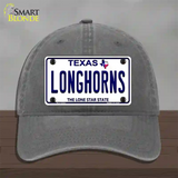 Longhorn Texas Novelty License Plate Hat Unconstructed Cotton / Charcoal